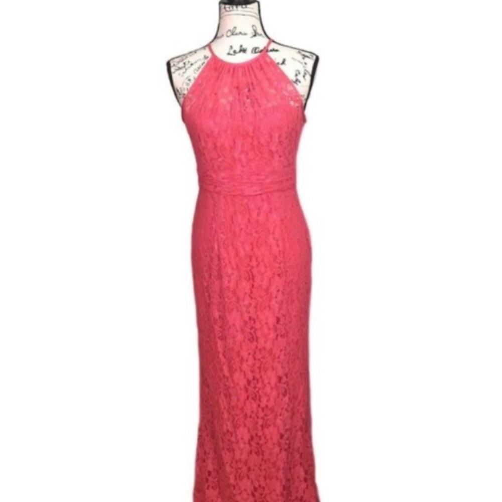 Lace halter gown
